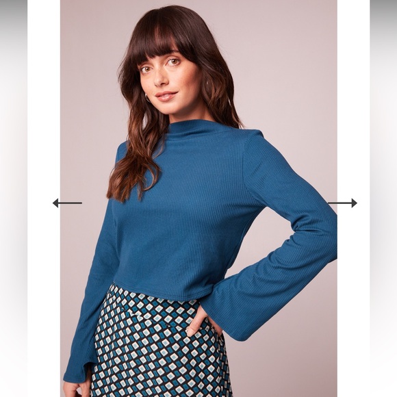 NWT Band Of The Free Avril Top in Deep Teal Bohemian Blouse Keyhole Tie Back - Picture 7 of 8